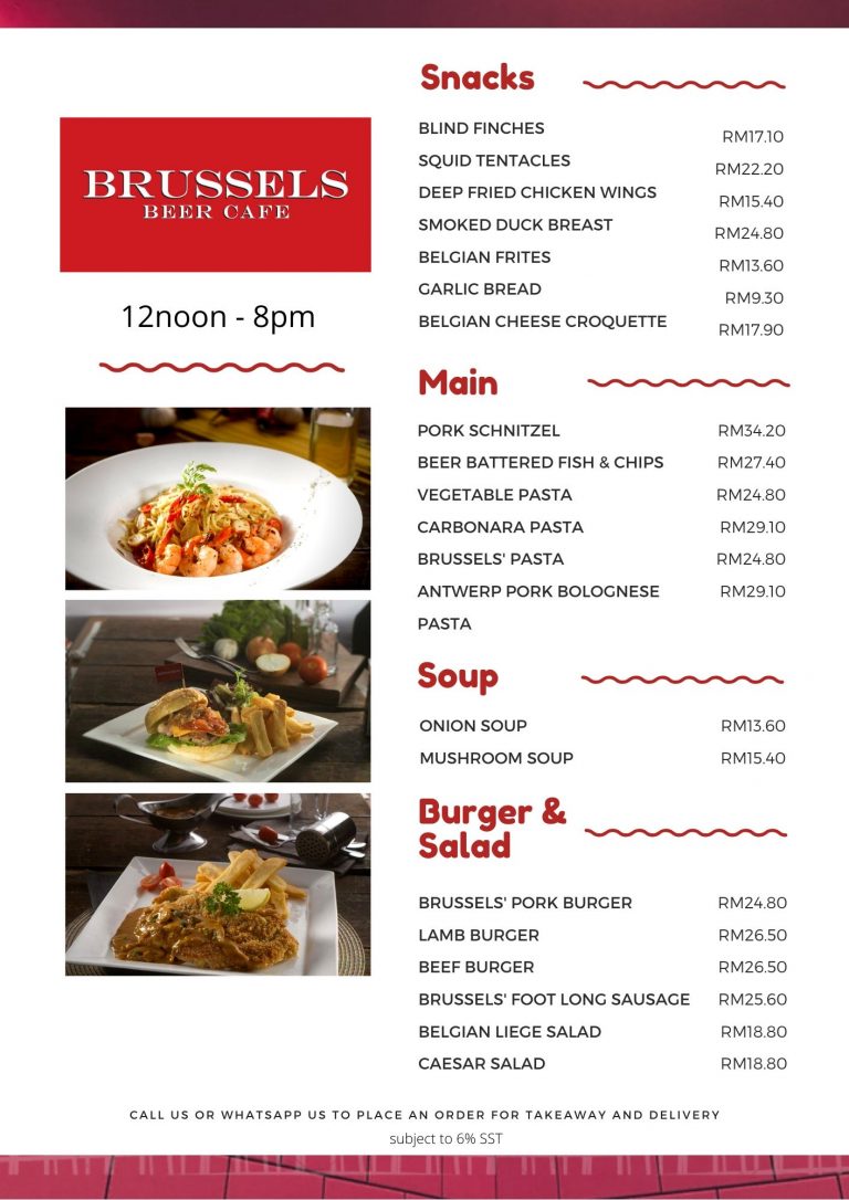 ala carte menu Euro Bier Koncepts Sdn. Bhd.